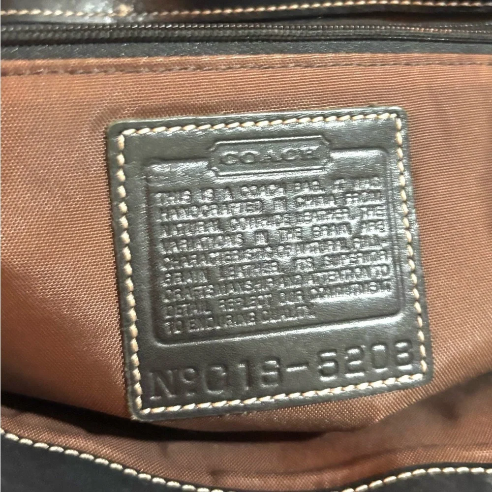 Coach vintage unisex Black Leather briefcase, Messenger Bag